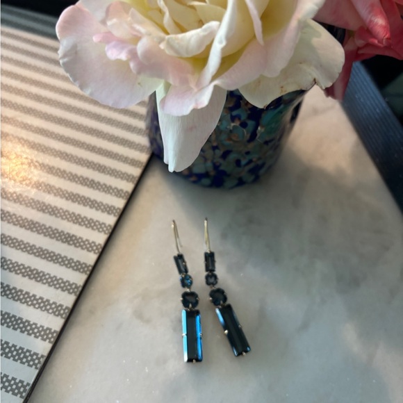 Ralph Lauren Blue and Gold-Tone Stone Linear Earrings - Picture 5 of 7